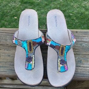 COPY - Merona sandals, multiple color sequins.